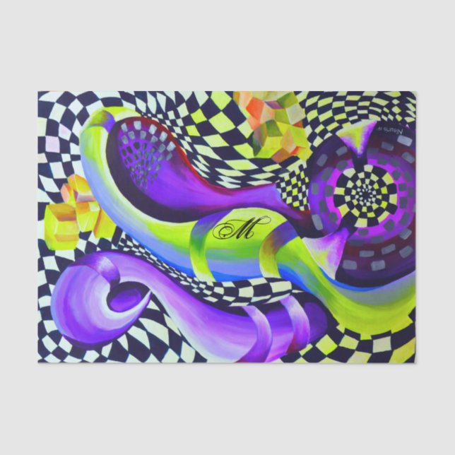 80`s Retro Geometric Pattern Tissue Paper (Front)