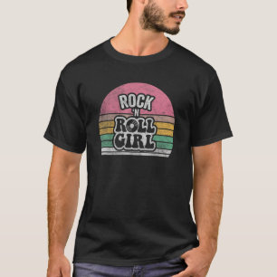 80 s Rock And Roll  Retro Vintage Rock N Roll Girl T-Shirt
