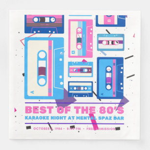 80´s Vintage Style EIGHTIES Retro Cassette Design Napkin