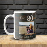 80 so What Rustic Wood Funny 80th Birthday Photo Coffee Mug<br><div class="desc">80 so What Rustic Wood Funny 80th Birthday Photo Mug. It comes with an inspirational quote I`m 80 So What on a rustic dark wood texture background and is perfect for a person with a sense of humour. You can change the age and personalize it with your photo.</div>