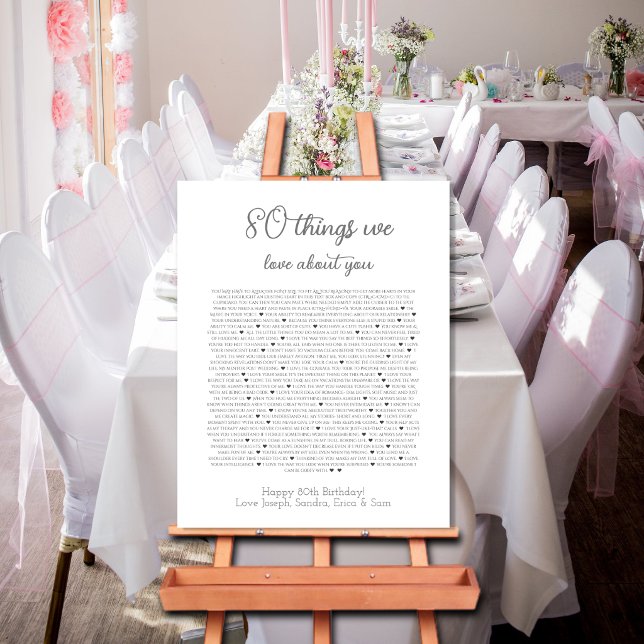 80 things we love about you poster (Creator Uploaded)
