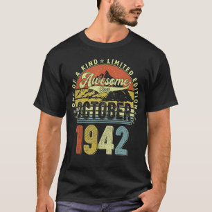 80 Year Old Awesome Since October 1942 80th Birthd T-Shirt