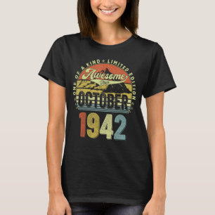 80 Year Old Awesome Since October 1942 80th Birthd T-Shirt