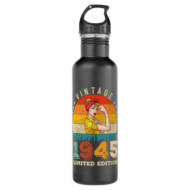 80 Year Old Bday 1945 Vintage 80th Birthday Women 710 Ml Water Bottle (Front)