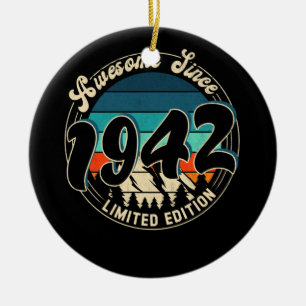 80 Year Old Vintage 80th Year Old Birthday 1942 Ceramic Ornament