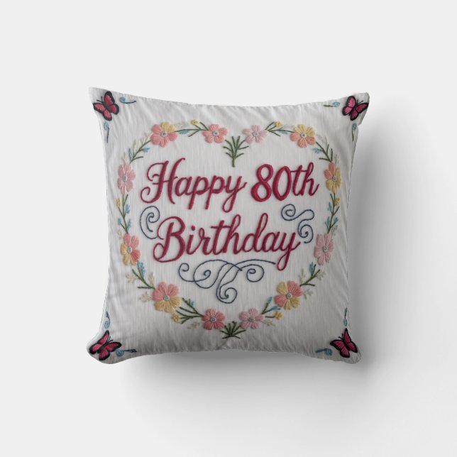 80 Years Loved” Throw Pillow: A Heartfelt Tribute  Pillow (Front)