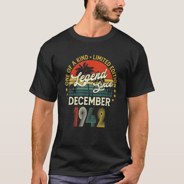 80 Years Old Legend Since December 1942 80th Birth T-Shirt (Front)