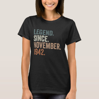 80 Years Old Legend Since November 1942 80th Birt T-Shirt
