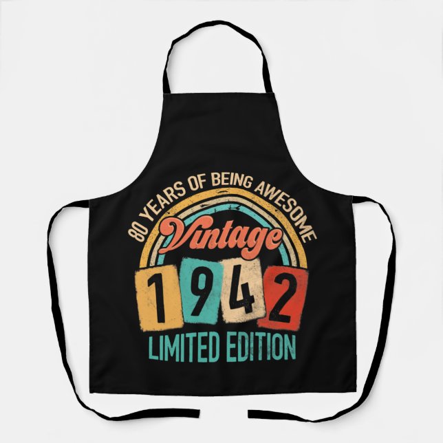 80 Years Old Of Be Awesome In 1942 80th Birthday Apron (Front)