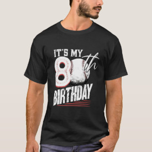 80 Years Old Vintage Baseball 80th Birthday T-Shirt