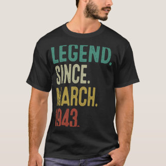 80 Years Old  Vintage March 1943 80th Birthday Men T-Shirt