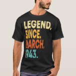 80 Years Old Vintage March 1943 80th Birthday T-Shirt<br><div class="desc">80 Years Old Vintage March 1943 80th Birthday</div>