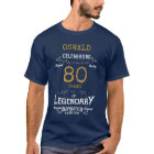 80e anniversaire Black White Gold Mens T-shirt