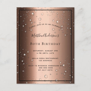 80e anniversaire bronze brun noir bulle invitation