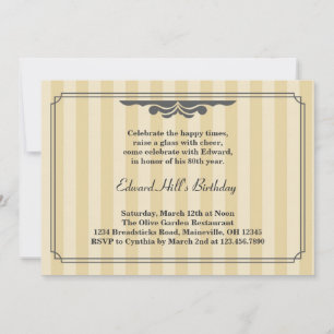 80e anniversaire Invitation élégante