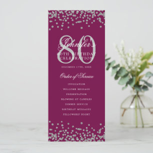 80e Anniversaire Menu du programme Merci Argent Ma