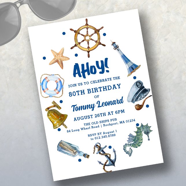 80e anniversaire Nautique été 2024 Invitation (Créateur téléchargé)
