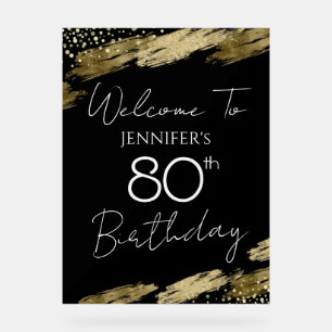80e Anniversaire Or Blanc Texte Bienvenue Clear Ac