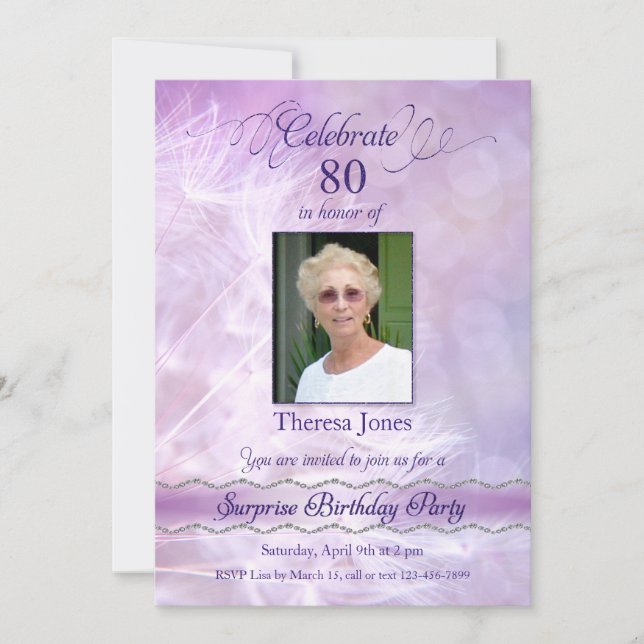 80e anniversaire surprise Invitations (Devant)