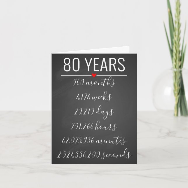 80e carte d'anniversaire, jalon, retraite (Devant)
