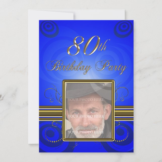 80e fête d'anniversaire Invitation (Devant)