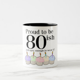80ish Birthday Two-Tone Coffee Mug