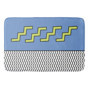 80s 90s Abstract Memphis Design Bath Mat