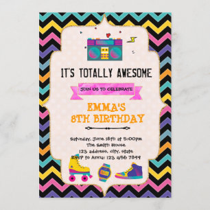 80s 90s anniversaire invitation
