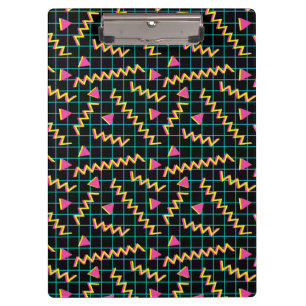 80's/90's Black & Neon Pattern Clipboard