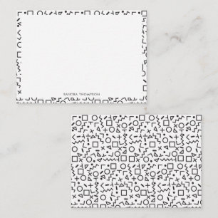 80's 90's Black & White Retro Shapes Pattern Card