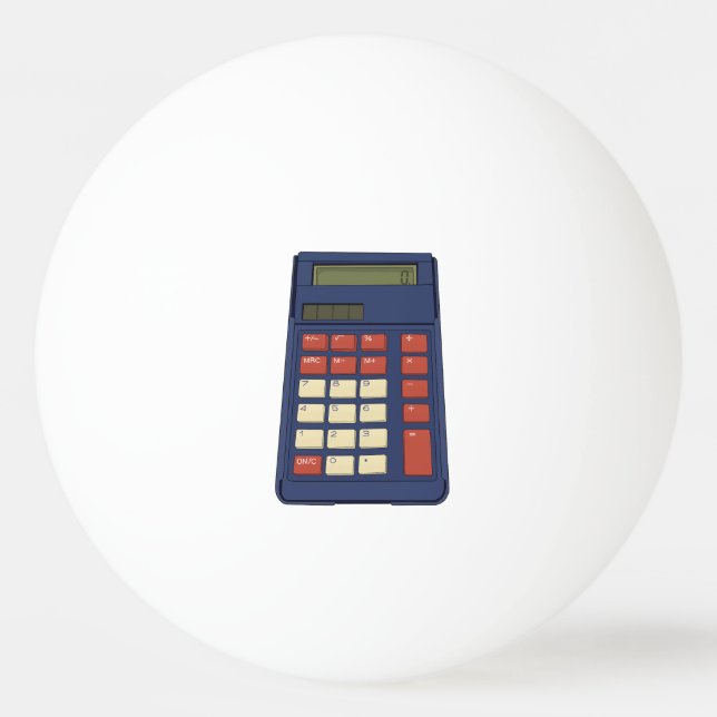 80's 90's Calculator Math School Nostalgia Ping Pong Ball (Front)