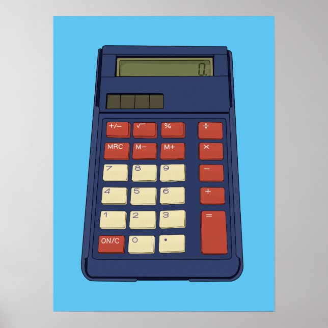 80's 90's Calculator Math School Nostalgia Poster (Front)