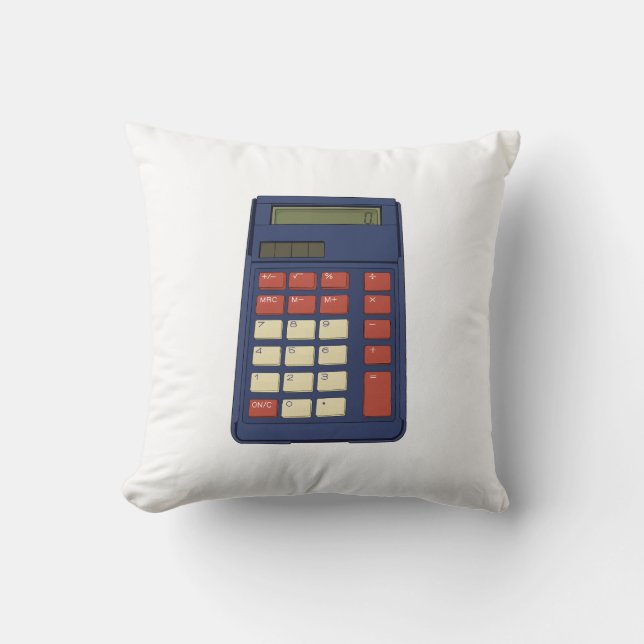 80's 90's Calculator Math School Nostalgia Throw Pillow (Front)
