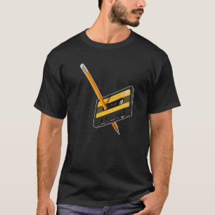 80s 90s Cassette Pencil Vintage Rewind Rewinding T-Shirt