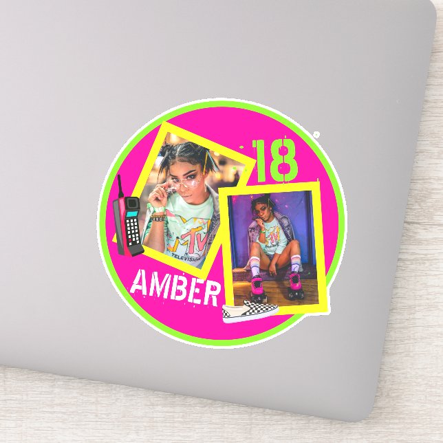 80's|90's Flashback Neon Hip Hop Photo Decal (Detail)