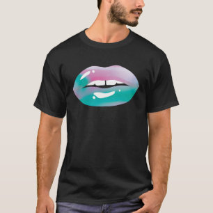 80s & 90s motto kissing mouth pastel lips vintage T-Shirt