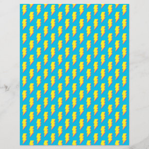 80's/90's Neon Lightning Bolt Pattern Paper Sheet