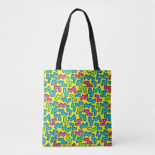 80's/90's Neon Pattern Tote Bag