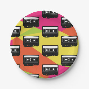80s 90s Neon Tween Birthday Party Paper Plate