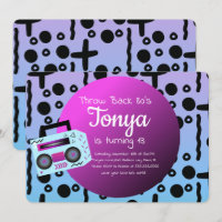 80s 90s Party Ombre Vintage BoomBox Throw Back