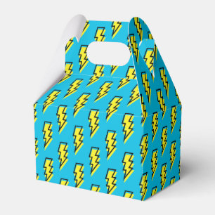 80's/90's Pattern Fun Blue Yellow Bolt Neon Retro Favor Box