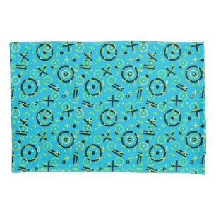 80's/90's Retro Neon Blue Pattern Pillowcase