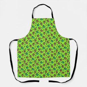 80's/90's Retro Neon Green Doodle Pattern Apron