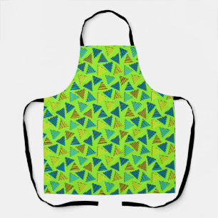 80's/90's Retro Neon Green Triangle Pattern Apron