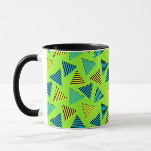 80's/90's Retro Neon Green Triangles Pattern Mug