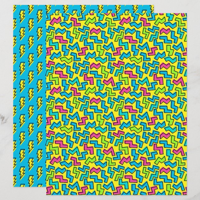80's/90's Retro Neon Pattern (Front/Back)