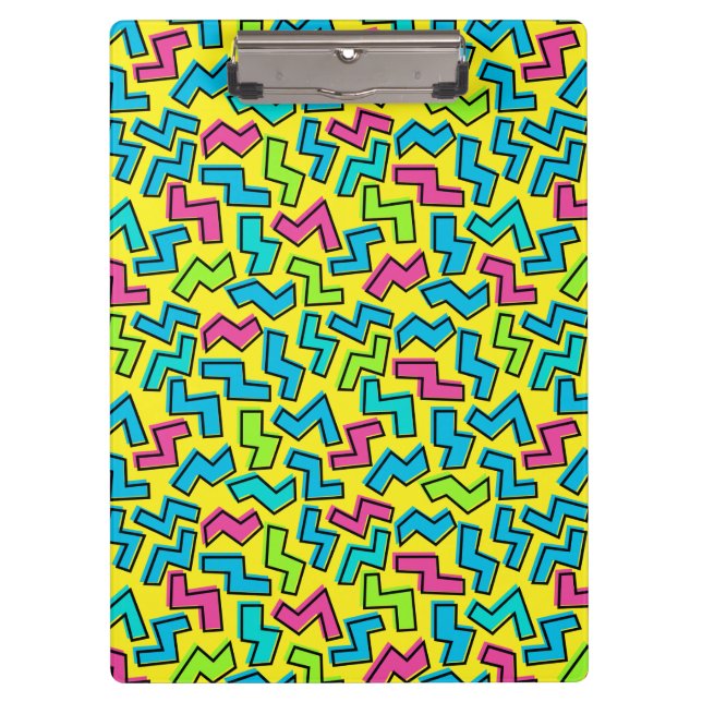 80's/90's Retro Neon Pattern Clipboard (Front)
