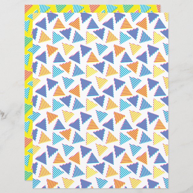 80's/90's Retro Neon Triangle Pattern (Front/Back)
