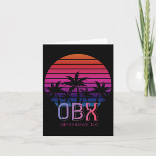 80s 90s Retro North Carolina Beach Vacation Obx Ou Card