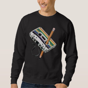 80s 90s Retro Party Fancy Dress Cassette Sweatshirt